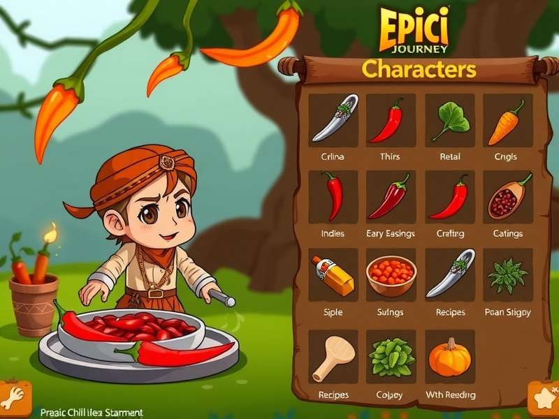 Epic Chilli Journey character selection screen with Indian-themed avatars